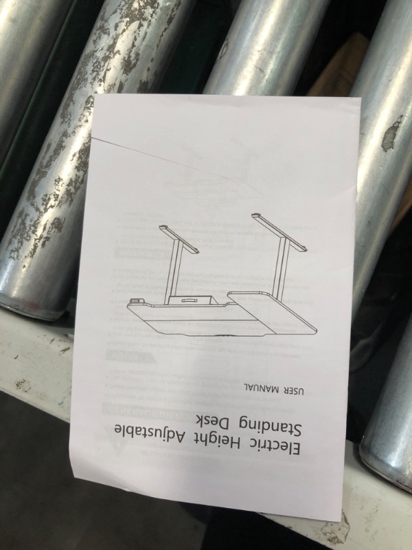 Photo 6 of ***USED - LIKELY MISSING PARTS - UNABLE TO VERIFY FUNCTIONALITY***
Radlove Dual Motors Height Adjustable 59'' L Shape Electric Standing Desk with Drawer Stand Up Table 4 Memory Keys, Computer Desk with Splice Board Home Office Desk, Oak Top + White Frame