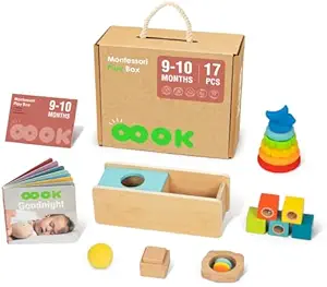 Photo 1 of  Toys for Babies 6-12 Months, 6 in 1 Wooden Educational Toys with Multifunction Block,