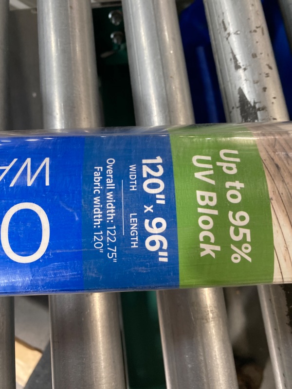 Photo 3 of ***USED - MISSING HARDWARE - UNABLE TO VERIFY FUNCTIONALITY***
COOLARO Stone Cordless UV Blocking Fade Resistant Fabric Exterior Roller Shade 120 in. W x 96 in. L