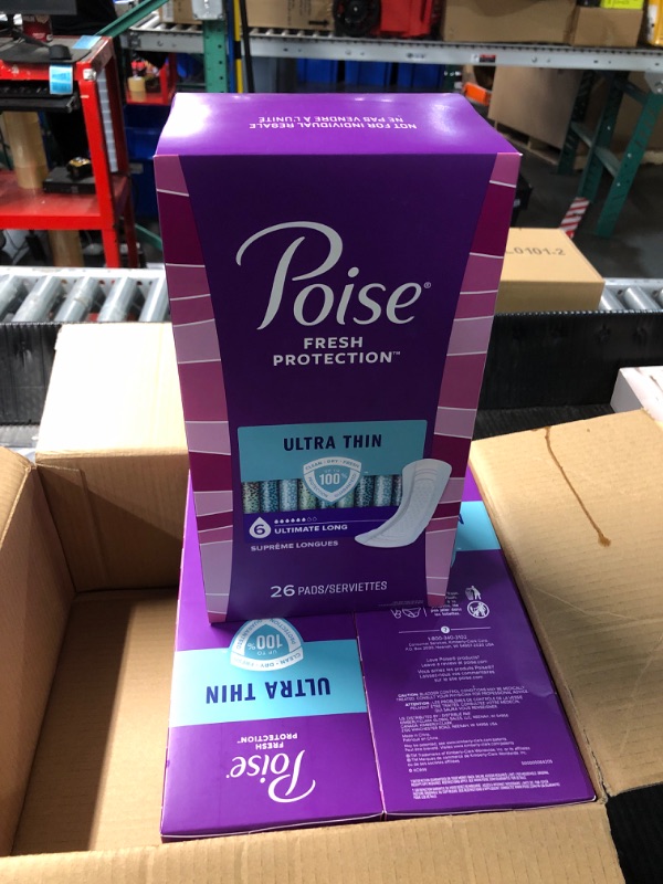 Photo 2 of ***FACTORY SEALED***Poise Ultra Thin Incontinence Pads & Postpartum Incontinence Pads, 6 Drop Ultimate Absorbency, Long Length, 78 Count (3 Packs of 26) Packaging May Vary Ultimate Absorbency 78