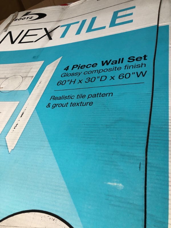 Photo 3 of *** TRUCK/TRAILER PICKUP ONLY***Nextile 30 in. x 60 in. x 60 in. 4-Piece Direct-to-Stud Alcove Tub Surround in White
