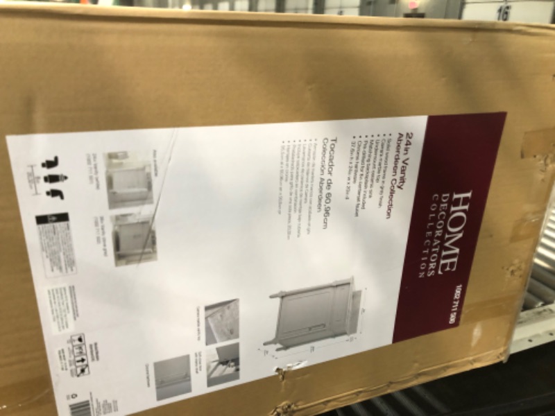 Photo 1 of ***FACTORY SEALED***Aberdeen 24 in. W x 20 in. D Bath Vanity in Dove Grey with White Carrara Marble Top with White Sink