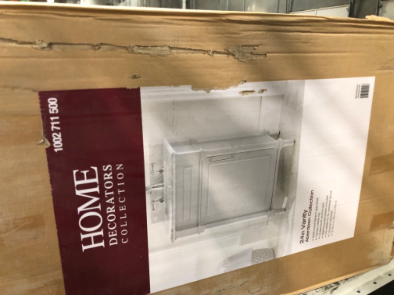 Photo 2 of ***FACTORY SEALED***Aberdeen 24 in. W x 20 in. D Bath Vanity in Dove Grey with White Carrara Marble Top with White Sink