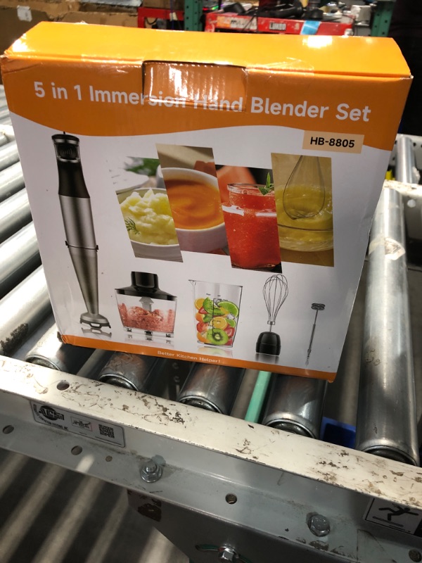 Photo 2 of ***FACTORY SEALED***Immersion Blender Handheld Hand Blender 1100W, Trigger Variable Speed 5 in 1 Stick Blender, Emulsion Blender with Chopper, Whisk and Frother for Soup, Baby Food and Smoothies