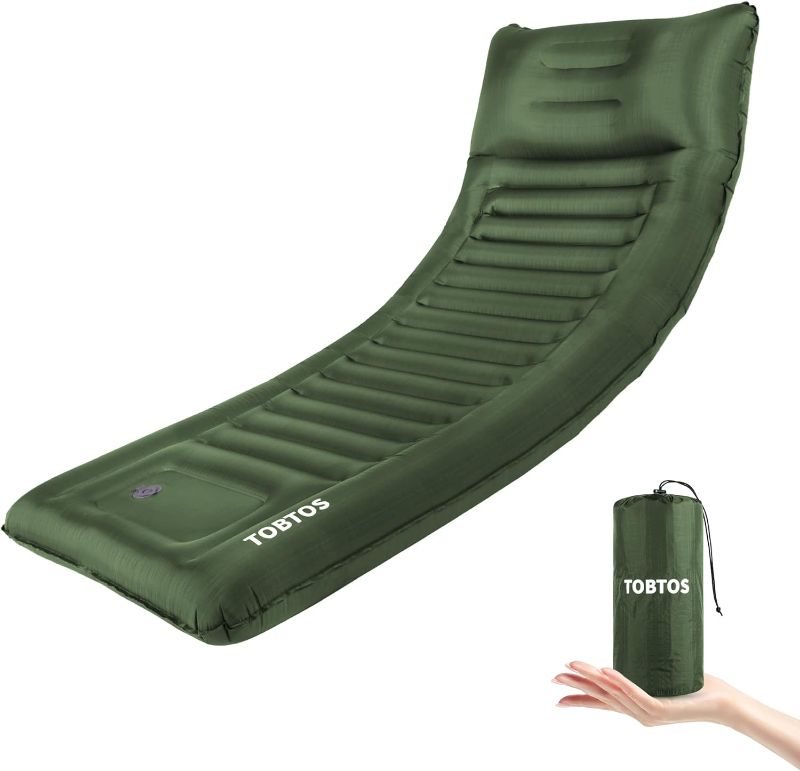 Photo 1 of (READ FULL POST) TOBTOS Inflatable Camping Sleeping Pad with Pillow, Thick 6 Inch Ultralight Sleeping Pad with Built-in Pump, Lightweight Sleeping Mat for Camping, Backpacking, Hiking, Tent (Grey)