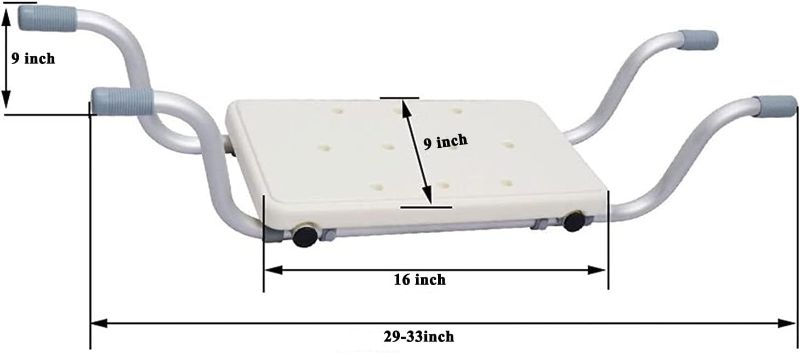 Photo 3 of (READ FULL POST) Aiptosy Bath Bench, Heavy Duty Shower Stool Aluminium Adjustable Length Bathroom Seat 29-33inch, Plastic Bathtub Seat for Elderly, Disabled, Handicapped, Upto 350Ib Weight