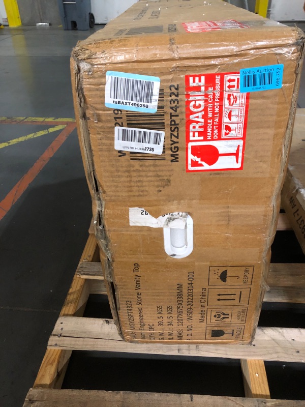 Photo 1 of ***FACTORY SEALED***FRANSOUL 43"x22" Luxurious Bathroom Vanity Top for Bathrom Cabinet,White Stone Countertop with 3 Faucet Holes,Rectangle Ceramic Sink and Back Splash,Easy to Installation,Gray