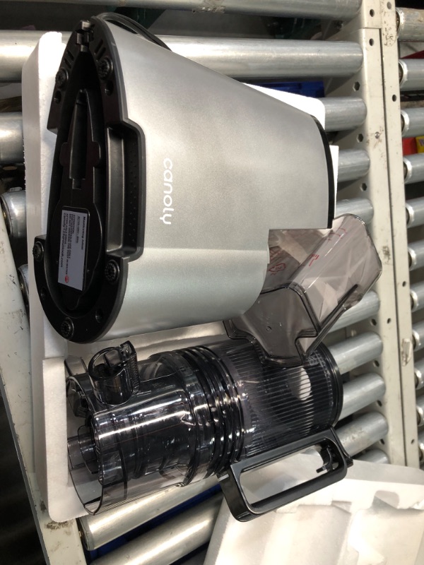 Photo 3 of ***USED - LIKELY MISSING PARTS - UNABLE TO VERIFY FUNCTIONALITY***
canoly JE-75B Cold Press Juicer Machine, Silver Color