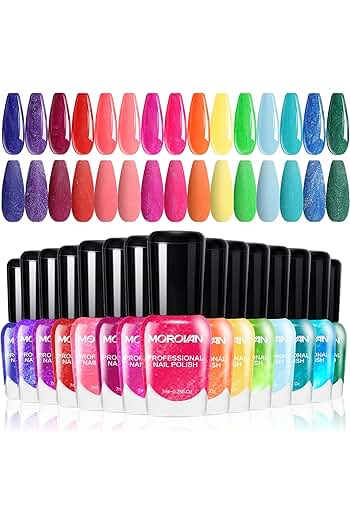 Photo 1 of ***STOCK PHOTO REFERENCE ONLY*** Morovan Nail Polish Set Fingernail: Neno Air Dry 15 Bright Colors 0.25oz Regular Nail Polish Non Gel Bulk Nail Polish Kit Spring Summer Finger Nail Polish Gift Set for Women
