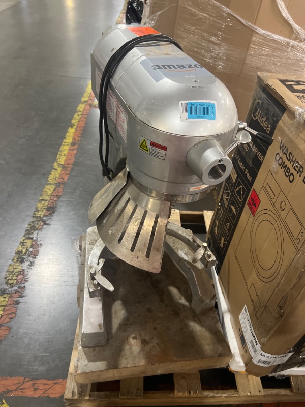 Photo 1 of **HEAVILY USED, UNKNOWN IF MISSING PARTS**
VEVOR Commercial Stand Mixer, 30Qt Stainless Steel Bowl, 1100W Heavy Duty Electric Food Mixer with 3 Speeds Adjustable 108/199/382 RPM, Dough Hook Whisk Beater Included, Silver