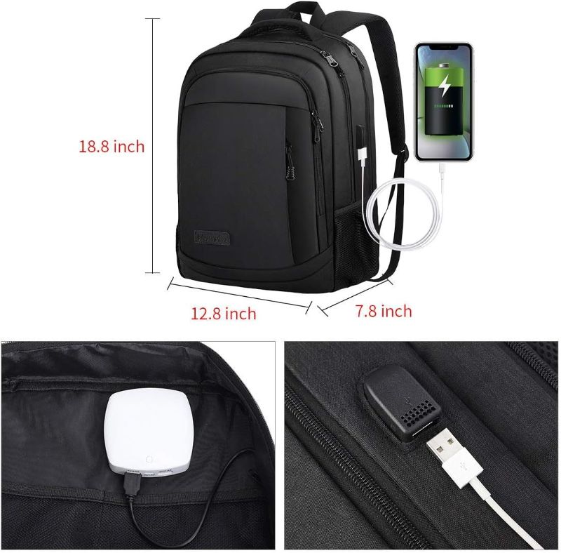 Photo 1 of (READ FULL POST) Monsdle Travel Laptop Backpack Anti Theft Water Resistant Backpacks School Computer Bookbag with USB Charging Port for Men Women College Students Fits 15.6 Inch Laptop (Black)