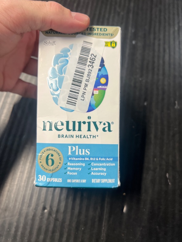 Photo 2 of ***FACTORY SEALED***
NEURIVA Plus Brain Supplement for Memory and Focus Clinically Tested Nootropics for Concentration for Mental Clarity, Cognitive Enhancement Vitamins B6, B12, Phosphatidylserine 30 Capsules