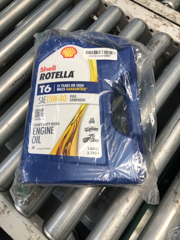 Photo 2 of (HALF USED) Shell Rotella T6 Full Synthetic 15W-40 Diesel Engine Oil 1 Gallon