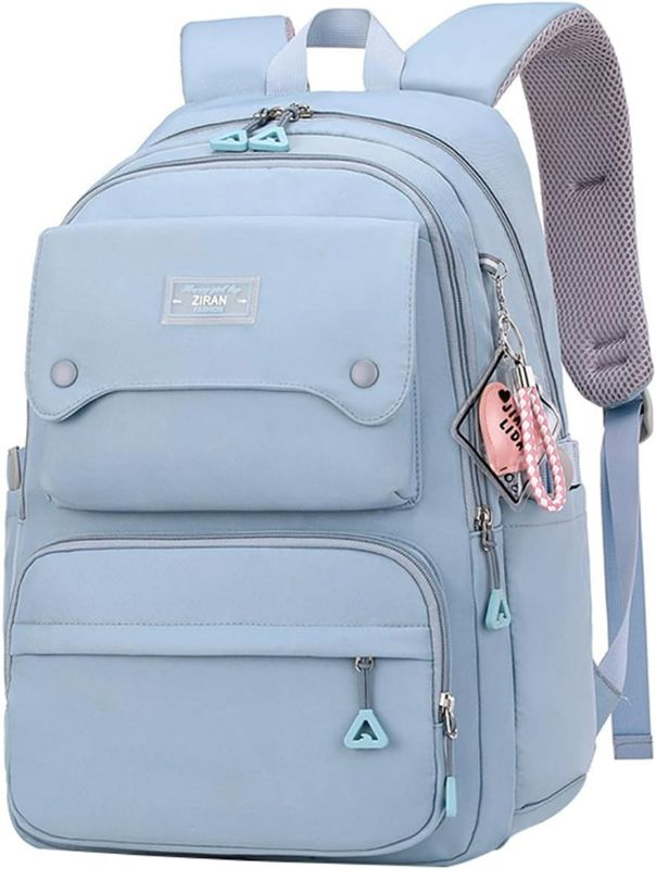 Photo 1 of **MINOR DAMAGE DIRTY**
JiaYou Teen Girls Casual Backpack High Middle School Daypack Women Daily Travel Laptop Bag (1# Blue, 26 Liters)