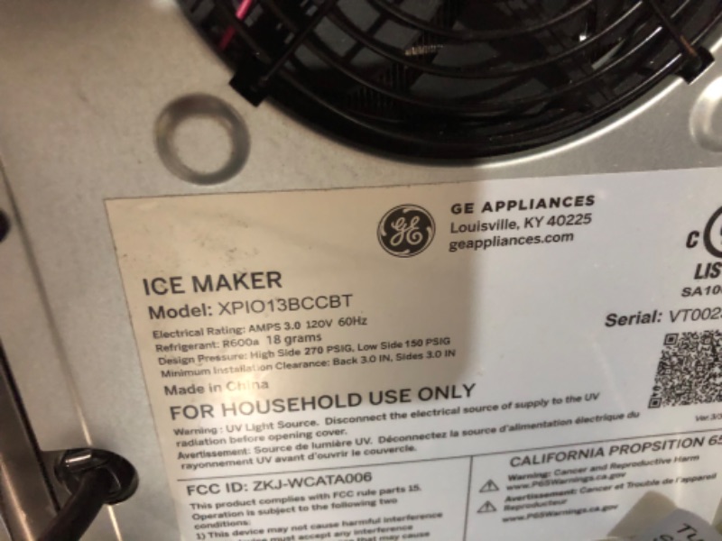 Photo 5 of ***USED - UNTESTED - SEE COMMENTS***
GE Profile Opal 2.0 Countertop Nugget Ice Maker with Side Tank Ice Machine with WiFi Connectivity Smart Home Kitchen Essentials Black Stainless