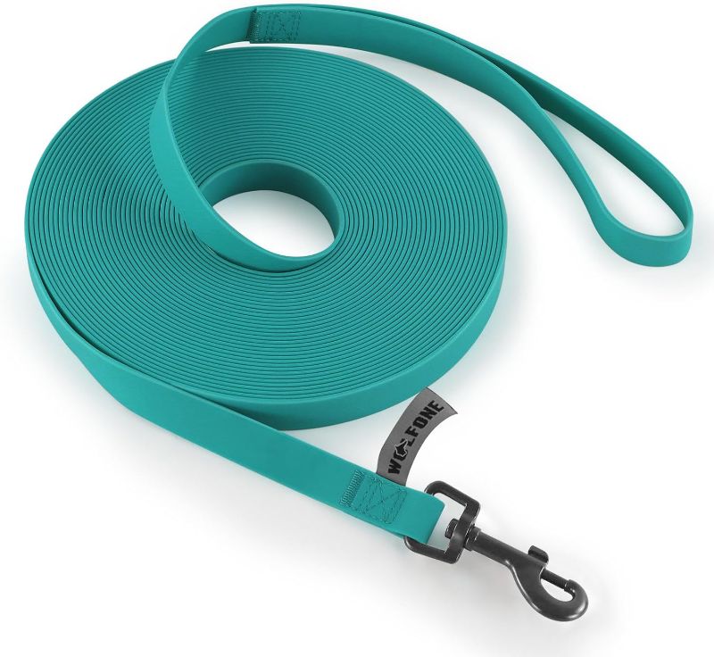 Photo 1 of **Stock photo for reference only 
Waterproof Dog Leash with Dog Poop Bag Dispenser Safety Auto-Lock Carabiner Leash for Dogs Soft Handle Easy Care?5ft*20mm*2.5mm Viridian Green?
