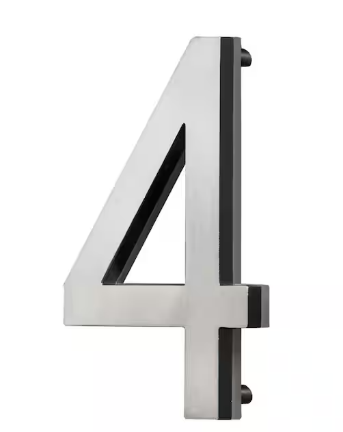 Photo 1 of 
5 in. Satin Nickel LED Backlit House Number 4