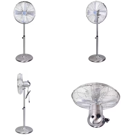 Photo 1 of ***PARTS ONLY*** Utilitech 16-in 120-Volt 3-Speed Indoor Nickel Brushed Oscillating Pedestal Fan