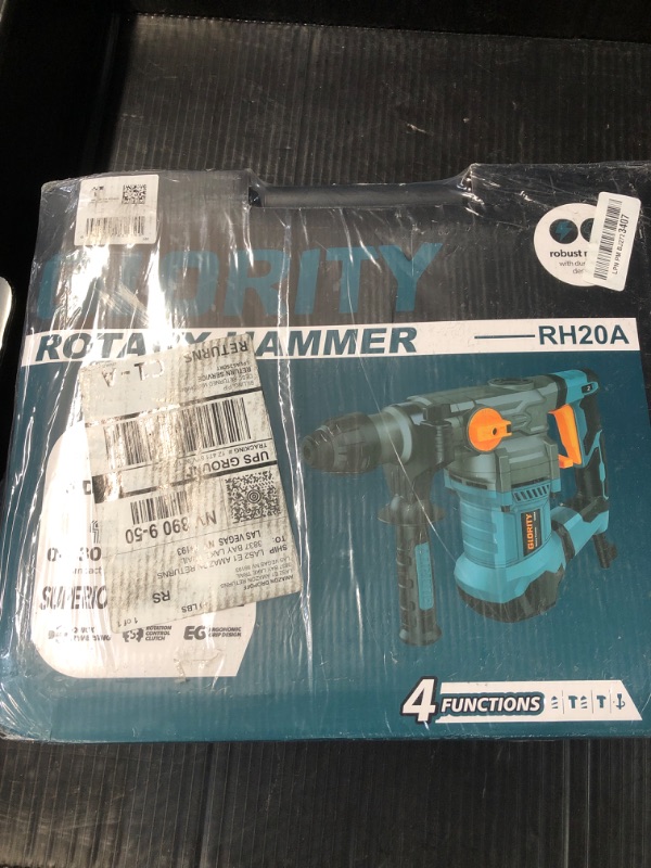 Photo 2 of ***FACTORY SEALED***GLORITY 1-1/4 Inch SDS-Plus 13 Amp Heavy Duty Rotary Hammer Drill with Safety Clutch 4 Functions and Variable Speed, Including Chisels and Drill Bits