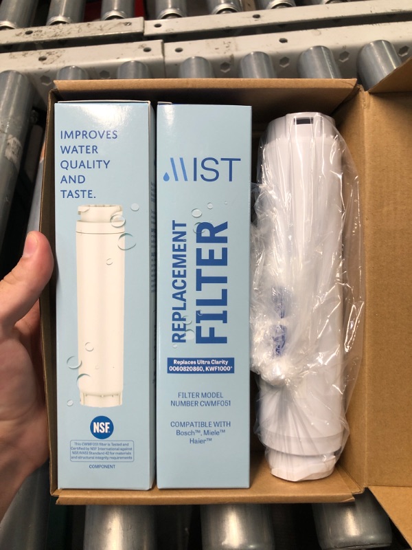 Photo 2 of ***READ NOTES*** Mist Ultra Clarity Water Filter Replacement for Bosch, Refrigerator Water Filter compatible with 644845, 9000077104, 9000194412, Haier 0060820860, 0060218744, Miele KWF1000, Bosch Water Filter(3 pack)