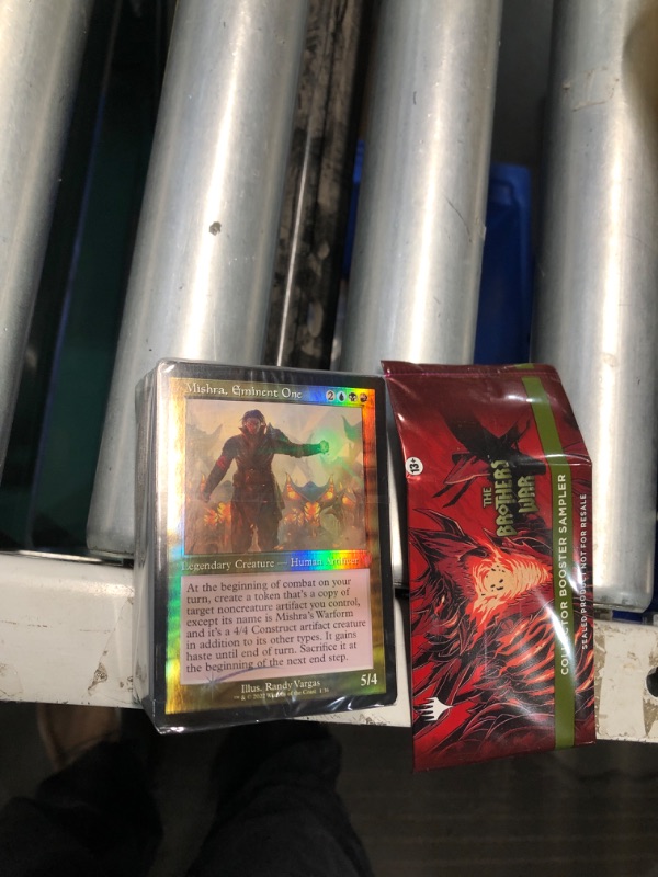 Photo 2 of ***NON REFUNDABLE READ NOTES***Magic: The Gathering The Brothers’ War Retro-Frame Commander Deck - Mishra’s Burnished Banner (Blue-Black-Red) + Collector Booster Sample Pack