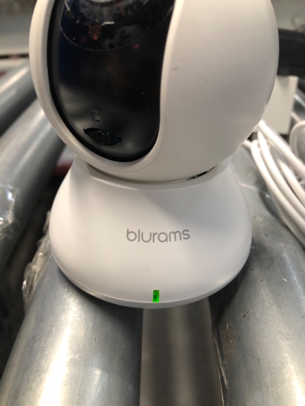 Photo 2 of blurams Security Camera, 2K Indoor Camera 360-degree Pet Camera for Home Security w/ Motion Tracking, Phone App, 2-Way Audio, IR Night Vision, Siren, Works with Alexa & Google Assistant,White