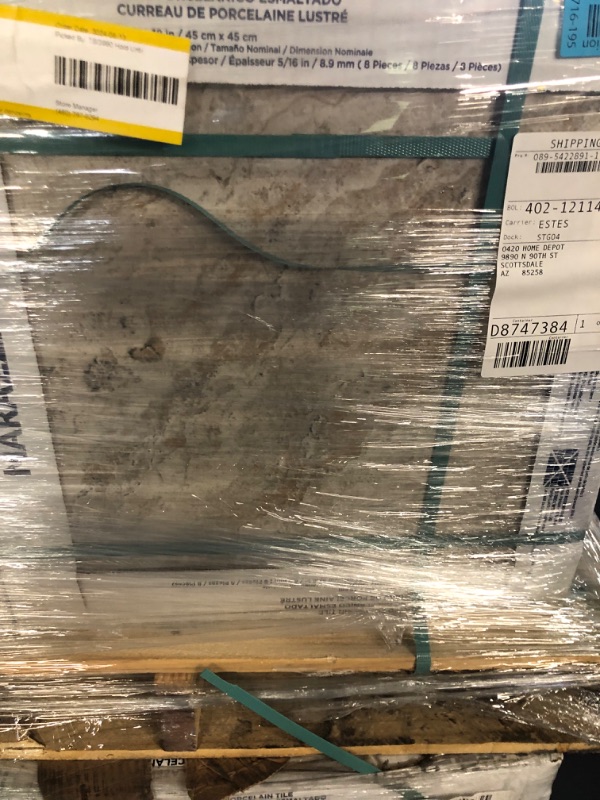 Photo 4 of *** PALLET OF floor tiles- SOLD AS IS- TRUCK/TRAILER PICKUP ONLY***Travisano Trevi 18 in. x 18 in. Porcelain Floor and Wall Tile (17.6 sq. ft./case) 40 cases total

