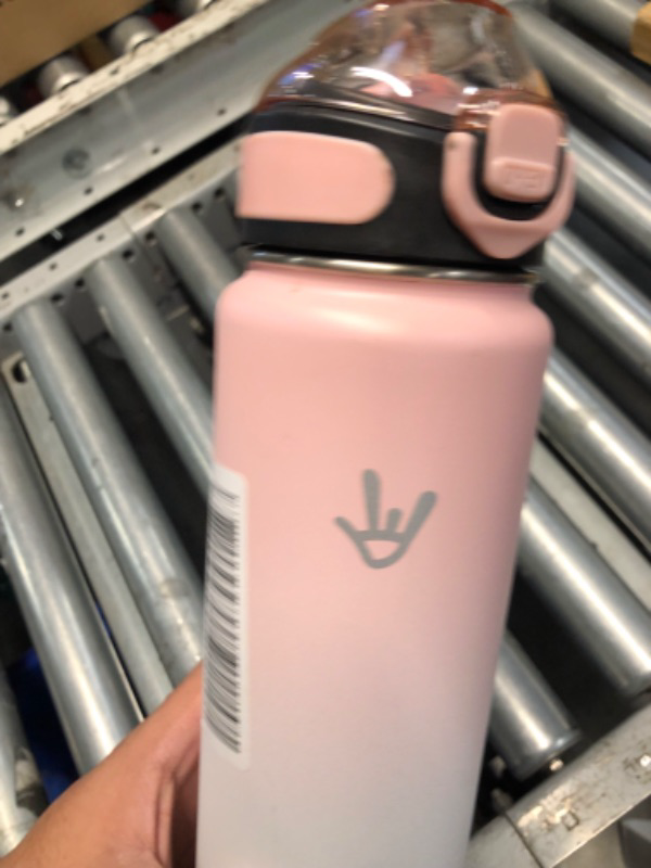 Photo 3 of (READ FULL POST) Enerbone Insulated Water Bottle, 32 oz Stainless Steel Water Bottles with Carrying Strap, Double-Wall Vacuum Insulation Thermos, Leakproof Sports Bottle with Straw, Keep Drinks Hot or Cold for Hours