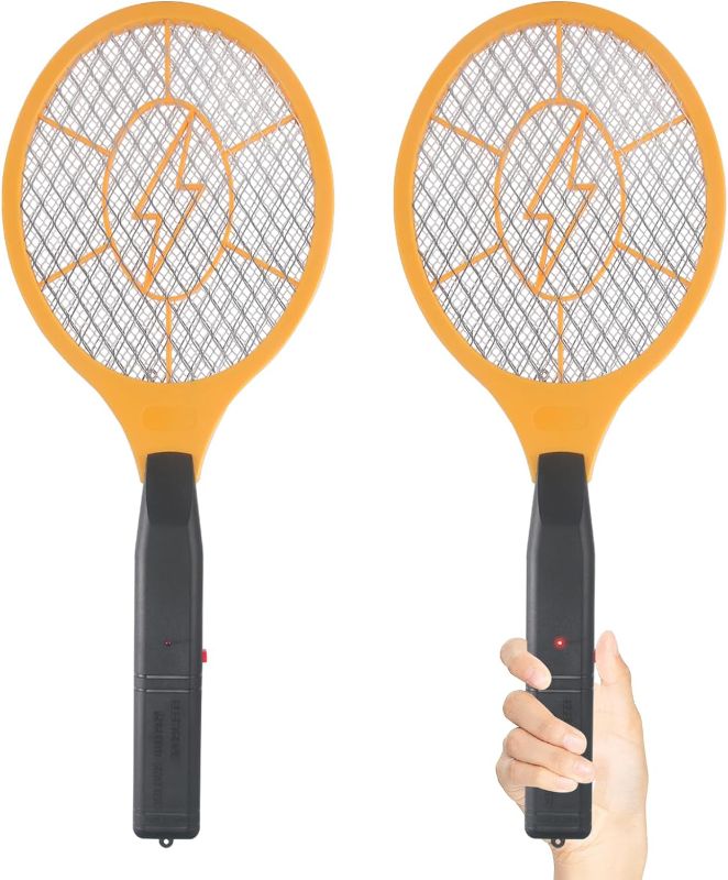 Photo 1 of ***SEE NOTES*** Electric Fly Swatter Handheld Bug Zapper - Indoor Outdoor Zapping Racket for Pest Mosquito & Flies - Battery Powered Safe to Touch with 3-Layer Safety Mesh, Standard Size, Pack of 2
