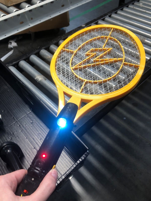 Photo 2 of ***SEE NOTES*** Electric Fly Swatter Handheld Bug Zapper - Indoor Outdoor Zapping Racket for Pest Mosquito & Flies - Battery Powered Safe to Touch with 3-Layer Safety Mesh, Standard Size, Pack of 2
