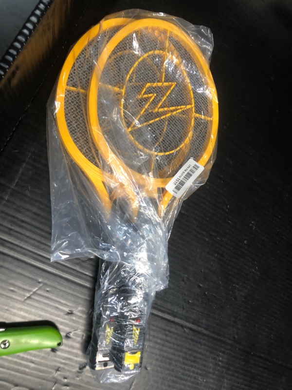 Photo 3 of ***SEE NOTES*** Electric Fly Swatter Handheld Bug Zapper - Indoor Outdoor Zapping Racket for Pest Mosquito & Flies - Battery Powered Safe to Touch with 3-Layer Safety Mesh, Standard Size, Pack of 2
