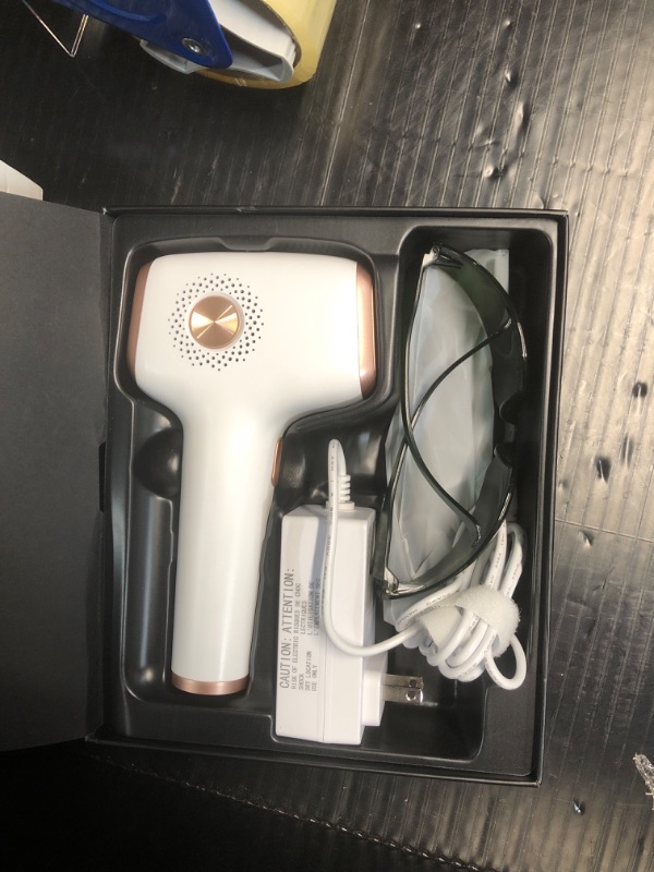 Photo 1 of ***ITEM TESTED FOR POWER, UNABLE TO TEST FURTHER*** Laser Hair Removal with Ice Cooling Care Function for Women Permanent,999,999 Flashes Painless IPL Hair Remover, Hair Removal Device for Armpits Legs Arms Bikini Line (1-White)
