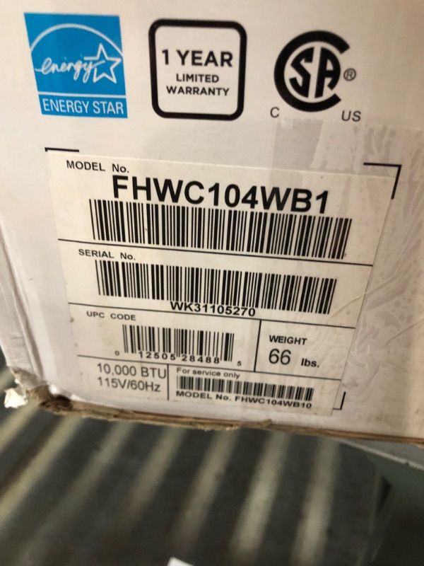 Photo 4 of ***MISSING REMOTE - UNABLE TO TEST - OTHER PARTS LIKELY MISSING***
Frigidaire 10,000 BTU Window Air Conditioner & Dehumidifier, 115V, Cools up to 450 Sq. Ft. for Apartment, Dorm Room & Small/Medium Rooms, with Remote Control