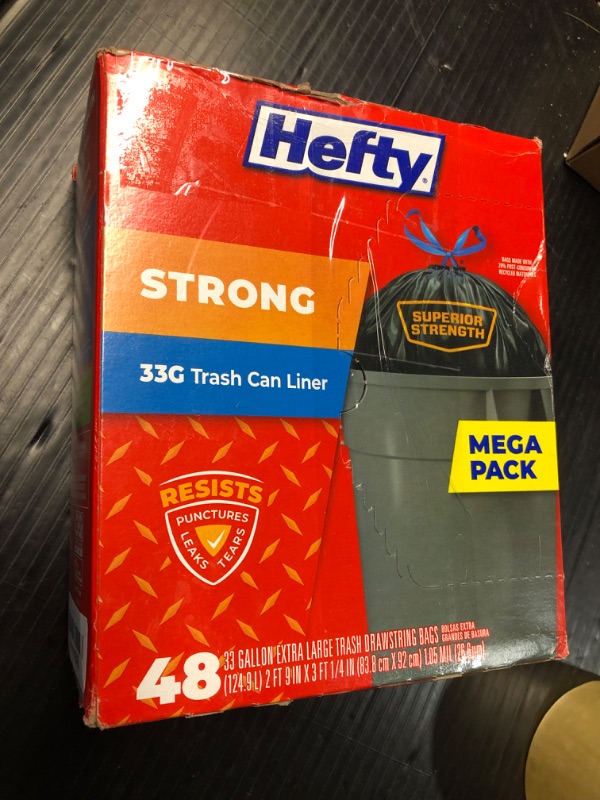 Photo 3 of ***FACTORY SEALED*** Hefty Strong Large Trash Can Liner Bags 48 Count