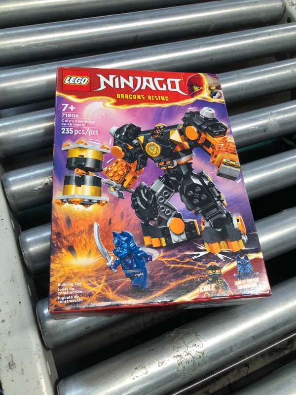 Photo 3 of ***FACTORY SEALED***
LEGO NINJAGO Cole’s Elemental Earth Mech Mini Ninja Toy, Customizable Action Figure Toy with Cole and Wolf Warrior 