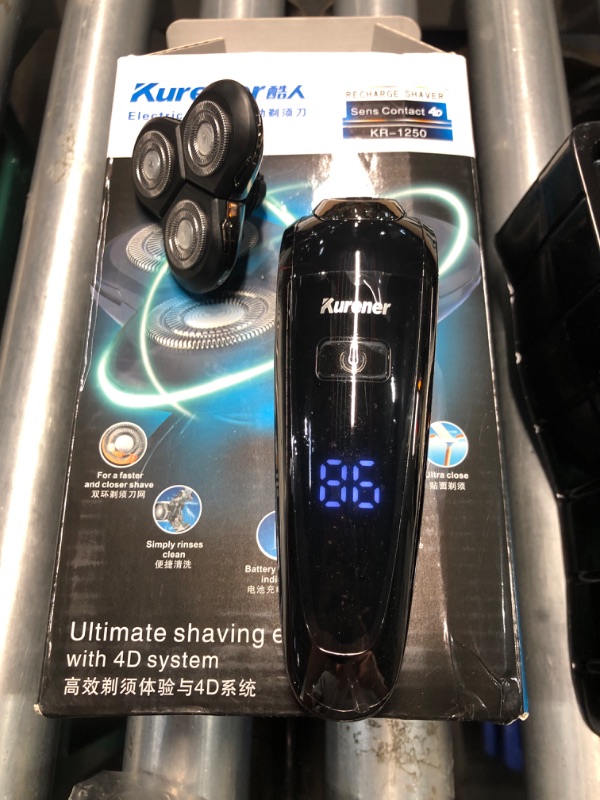 Photo 2 of ***ITEM TESTED FOR POWER, UNABLE TO TEST FURTHER***Electric Shaver Razor for Men Rechargeable 100% Waterproof Rotary for Shaving with Nose Trimmer Sideburns Trimmer Face Cleaning Brush