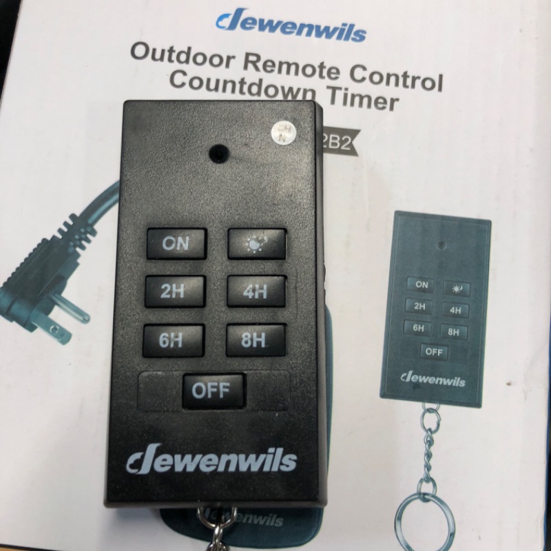 Photo 3 of ***ITEM TESTED FOR POWER, UNABLE TO TEST FURTHER***Dewenwils Outdoor Light Sensor Timer Waterproof, Plug in Timer Switch, 100 ft Range Remote Control with 2 Grounded Electrical Outlets for