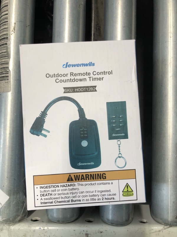 Photo 4 of ***ITEM TESTED FOR POWER, UNABLE TO TEST FURTHER***Dewenwils Outdoor Light Sensor Timer Waterproof, Plug in Timer Switch, 100 ft Range Remote Control with 2 Grounded Electrical Outlets for