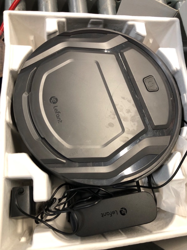 Photo 4 of ***ITEM TESTED FOR POWER, UNABLE TO TEST FURTHER***Lefant Robot Vacuum Cleaner, 6 Cleaning Modes, Schedule Time, WiFi/APP/Alexa, 2200Pa Suction, 120 Min Runtime, Self-Charging Robotic Vacuum, Slim, Quiet, Ideal for Pet Hair, Hard Floors(M210 Pro)Lefant Ro