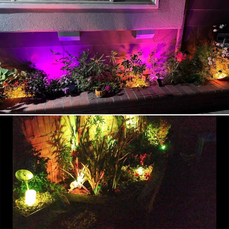Photo 1 of (READ FULL POST) COVOART Spotlights Outdoor, 18W 800lm RGB Color Changing Landscape Lights 110V Plug in LED Spot Lights with Remote, IP66 Waterproof Outdoor Lights for Tree Yard House, 66.2ft Cord, UL Listed, 6 Pack