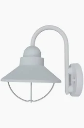 Photo 1 of  Coastal Mystic 1-Light White Outdoor Wall Lantern Sconce