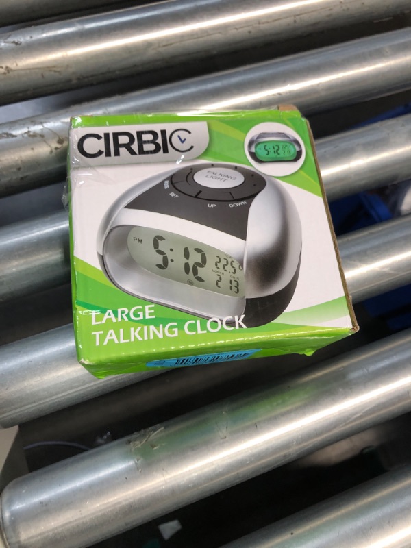 Photo 3 of (BATTERY OPERATED) Loud Talking Alarm Clock with Time and Temperature - for Low Vision or Blind (Gray)