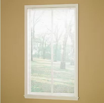 Photo 1 of 
White Cordless Aluminum Mini Blinds for Windows with 1 in. Slats - 72 in. W x 48 in. L(Actual Size 71.5 in. W x 48 in.L)