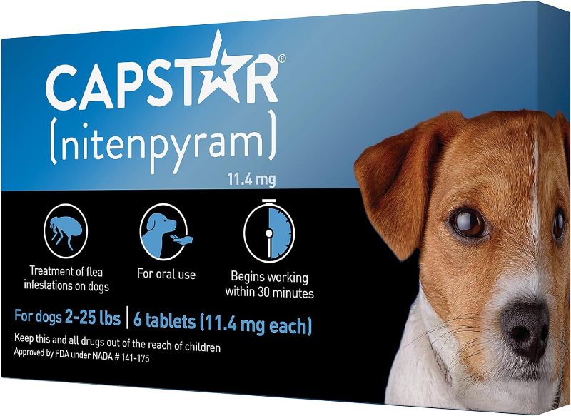 Photo 1 of ***NON REFUNDABLE*** EXP 01/2026
Capstar(nitenpyram) Fast-Acting Oral Flea Treatment for Dogs 2-25 lbs, Vet-Recommended Medication Tablets 6 Doses