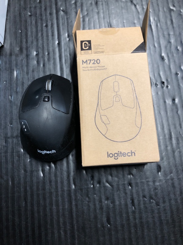 Photo 2 of (READ FULL POST) Logitech M720 Triathlon Multi-Device Wireless Mouse, Bluetooth, USB Unifying Receiver, 1000 DPI, 8 Buttons, 2-Year Battery, Compatible with Laptop, PC, Mac, iPadOS - Black