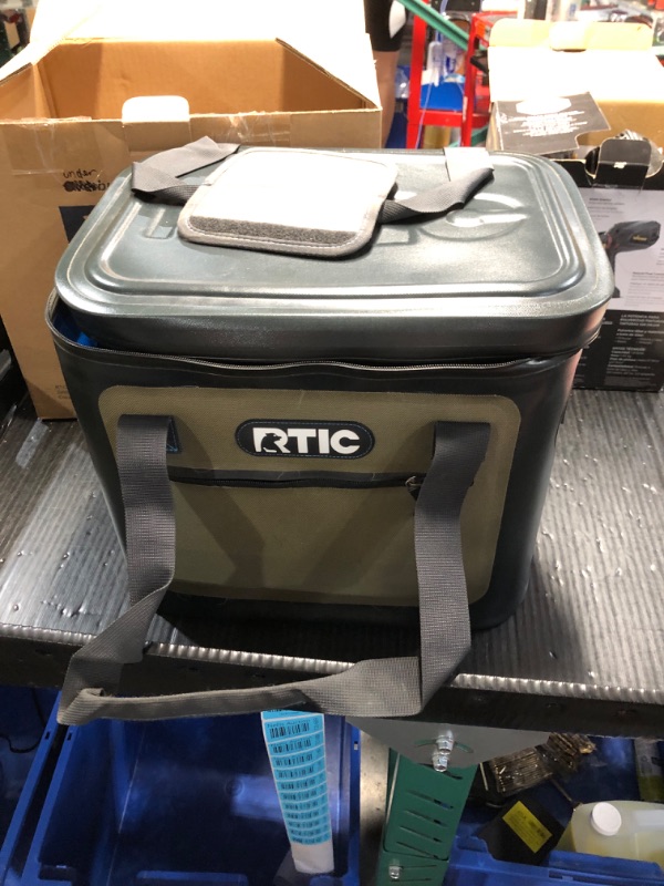 Photo 3 of **(READ FULL POST) **RTIC Soft Cooler 30 Can, Insulated Bag Portable Ice Chest Box for Lunch, Beach, Drink, Beverage, Travel, Camping, Picnic, Car, Trips, Floating Cooler Leak-Proof with Zipper, Grey/Green 