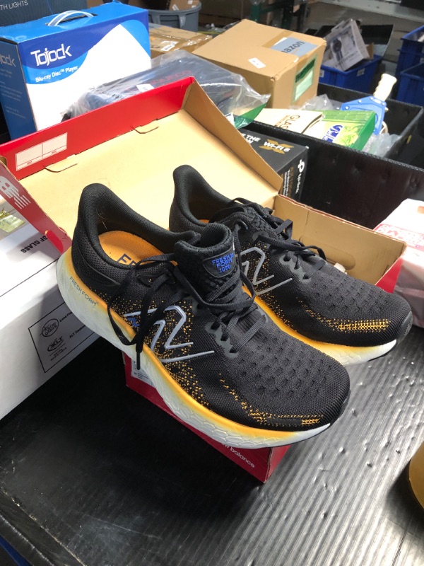 Photo 2 of (READ FULL POST) New Balance Men's Fresh Foam X 1080 V12 Running Shoe, Black/Hot Marigold, 9 Wide