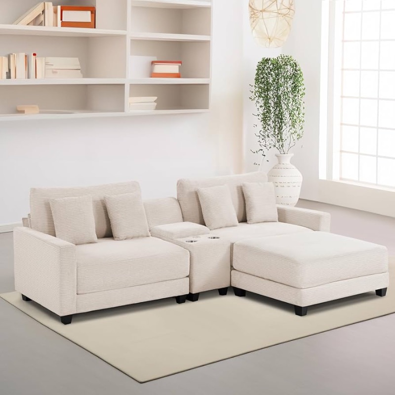 Photo 1 of ***STOCK PHOTO FOR REFERENCE*** (ONLY BOX 2 &V 3. MISSING BOX 1) BEIGE SOFA BED WITH OTTOMAN 