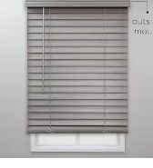 Photo 2 of ***STOCK PHOTO FOR REFERENCE*** Eclipse 2in. Faux Wood Blinds, 52"W x 48"L in Gray - Cordless Window Blinds, Certified Safe for Children & Pets, Light Filtering, Wand Tilt and Smooth Easy Operation, Window Shades for Home