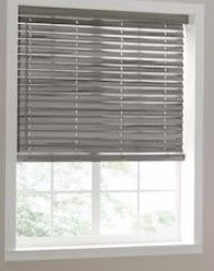 Photo 1 of ***STOCK PHOTO FOR REFERENCE*** Eclipse 2in. Faux Wood Blinds, 52"W x 48"L in Gray - Cordless Window Blinds, Certified Safe for Children & Pets, Light Filtering, Wand Tilt and Smooth Easy Operation, Window Shades for Home